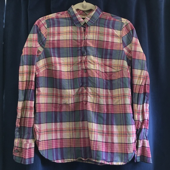 J.Crew | Silk Blend Plaid Top - Picture 2 of 5
